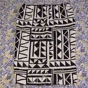 Karma Loop  Black and White Sequins Skirt!